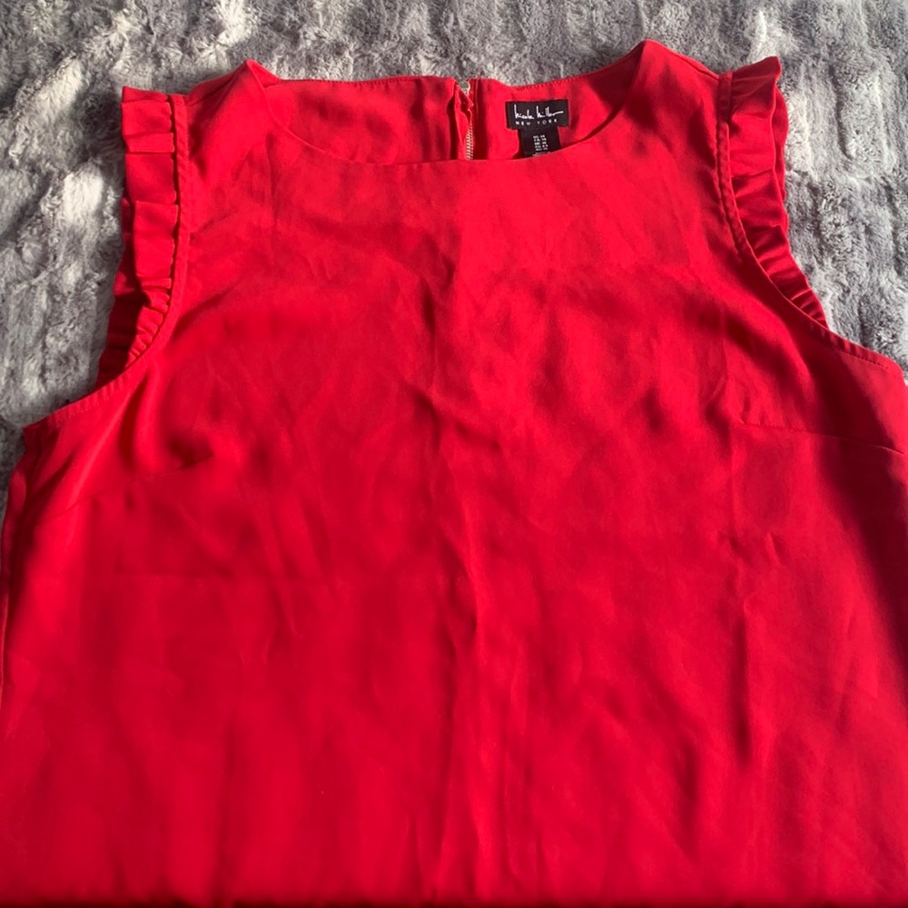 Nicole Miller New York Hot Pink Shift Dress w/ Ruffle Sleeves | Size 14